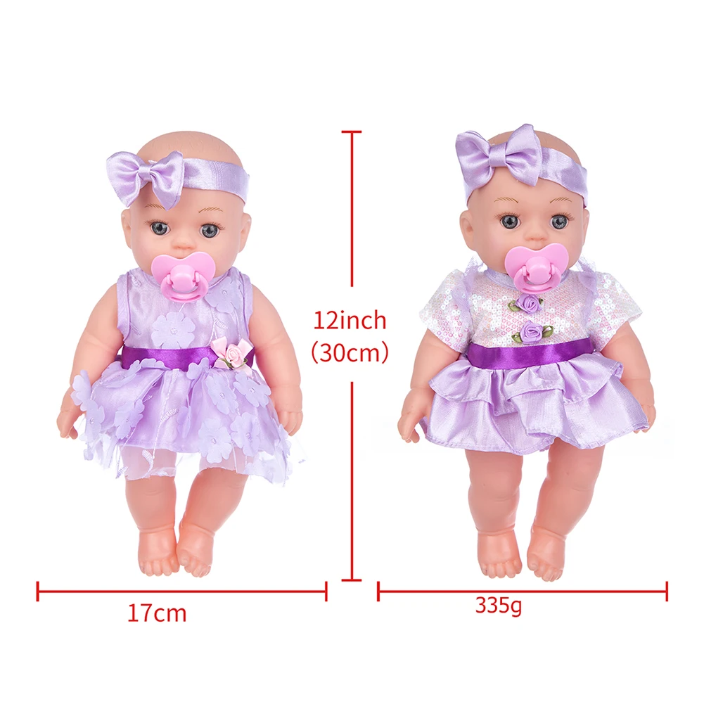 

Rebirth Doll + Clothing Accessories Realistic Newborn Baby Doll 12 Inch Soft Vinyl Lifelike Doll With Clothes Simulation Doll