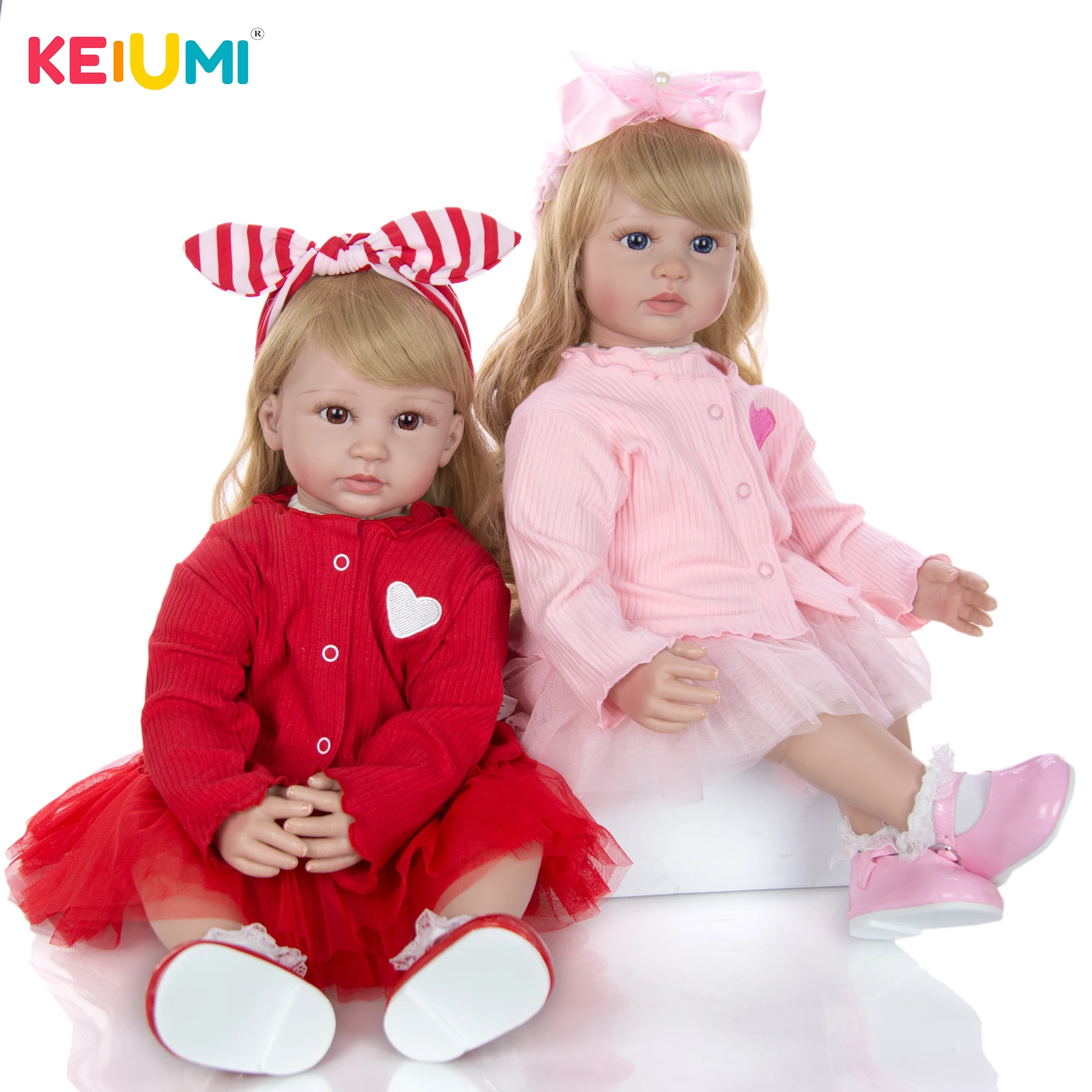60 Cm Silicone Soft Vinyl Twins Truly Princess Newborn Girl Dolls Boneca Toys For Kid Xmas Gift