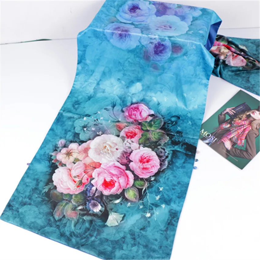 Брендовые женские весенние и осенние двойные шелковые шарфы Cheongsam длинный шарф с
