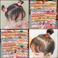 10pcsset of cute girl candy color hair tie mixed stretch cartoon rubber band ponytail fashion childrens hair accessories