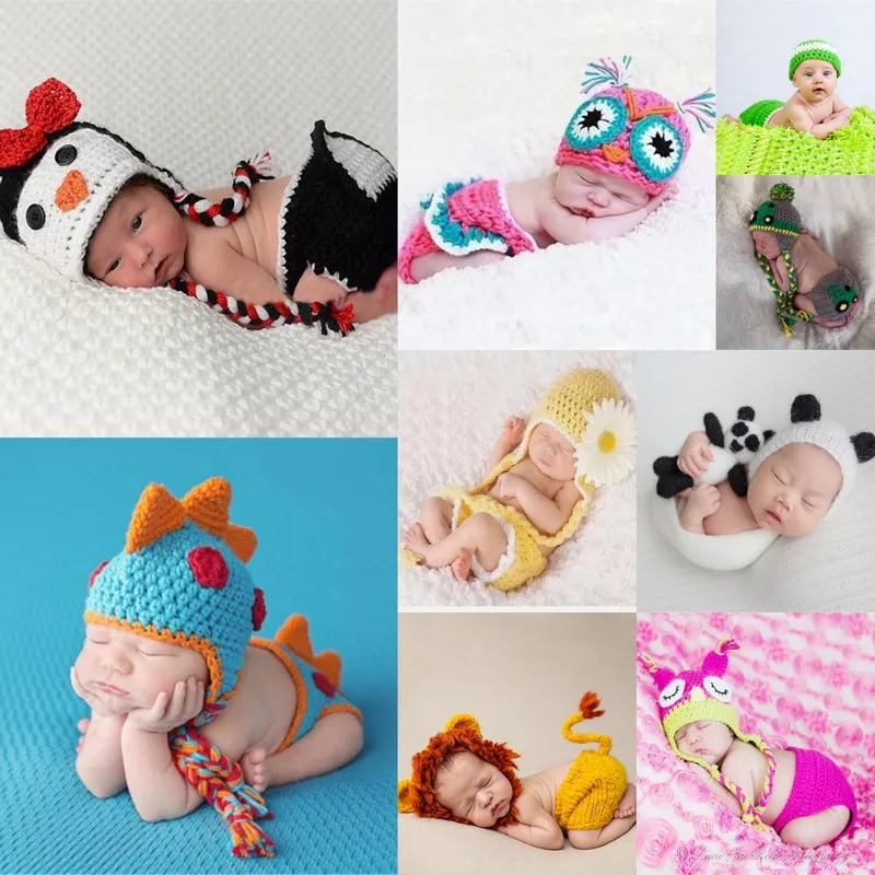 

Handmade Crochet Knit Photography Props Baby Cute Costume Outfit Defined for Newborns Photo Shoot