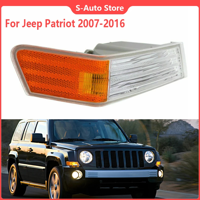 

For Jeep Patriot 2007 2008 2009 2010 2011 2012 2013 2014 2015 2016 Front Turn Signal Light Turn Lamp Without Bulb