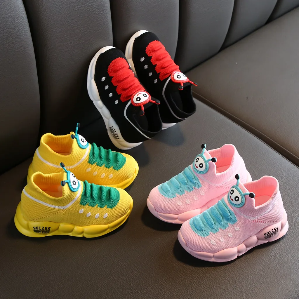 Baby Shoes 2019 Fashion Girls Boys Sport Stretch Mesh Cartoon Infant Kids Running Sneakers | Детская одежда и обувь