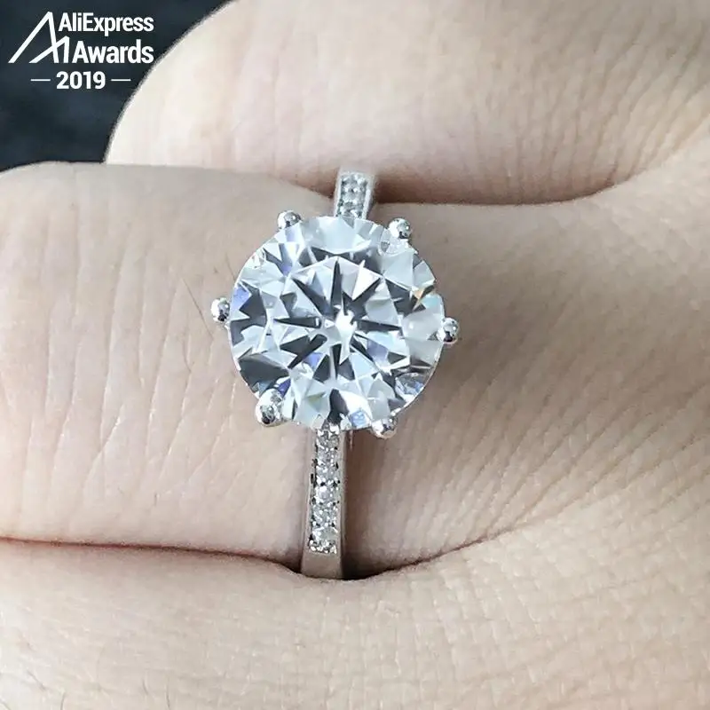 Кольцо круглое из серебра 925 пробы с бриллиантами 10 мм|Кольца| |