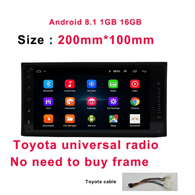 Universal toyota Navivox " Радио gps 2 DIN в автомобиль плеер Android 8,1 GO Универсальный радио gps Навигация Аудио плеер для Nissan Toyota hyundai Polo - Цвет: Universal toyota