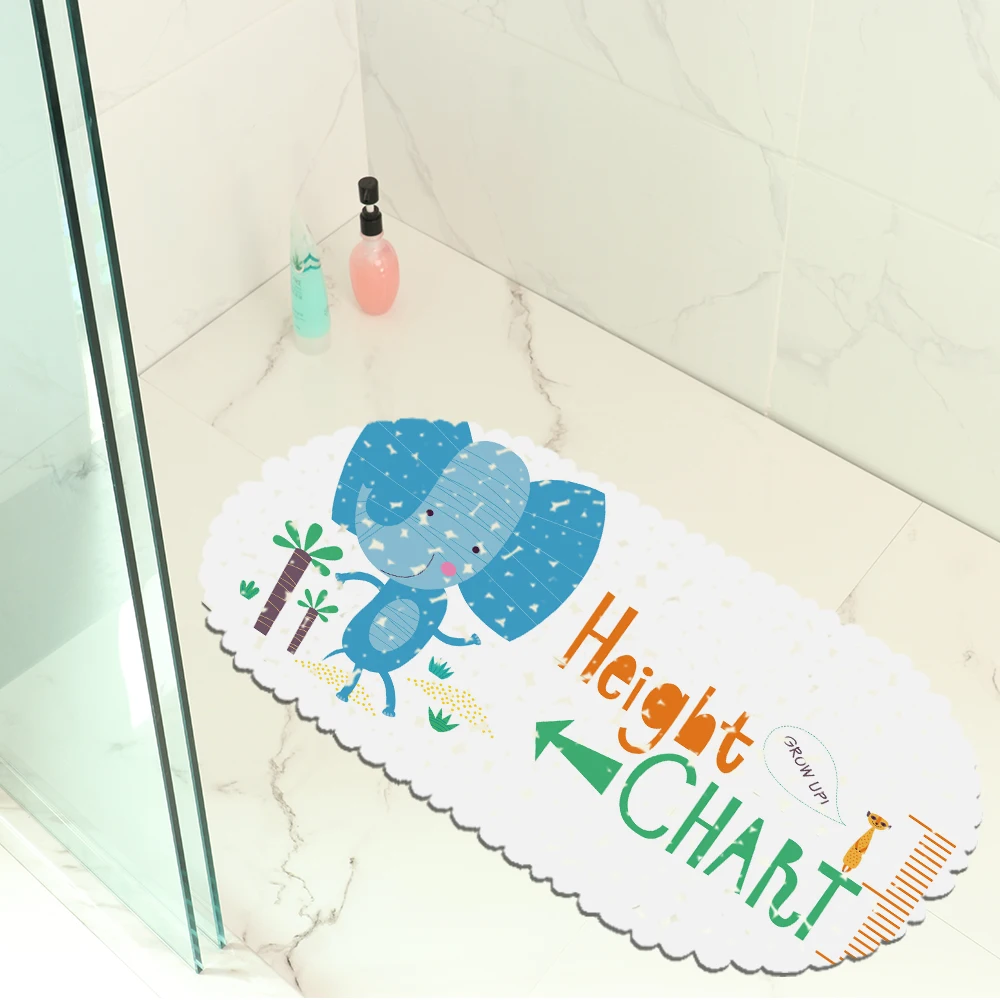 Bathroom Decorative Oval Shower Pad Non-slip Sucker Bath Mats Eco-friendly Carpet Cartoon Animal PVC Rug | Дом и сад
