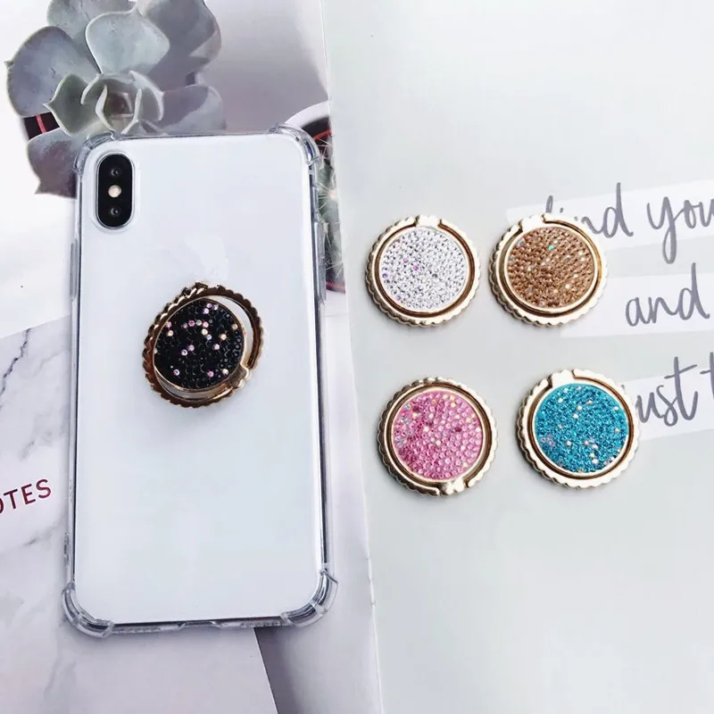 

Rhinestone Mobile Phone Holder Mobile Phone Ring Desktop Holder Suitable for IPhone Samsung Mobile Phone Accessories 2021 Luxury