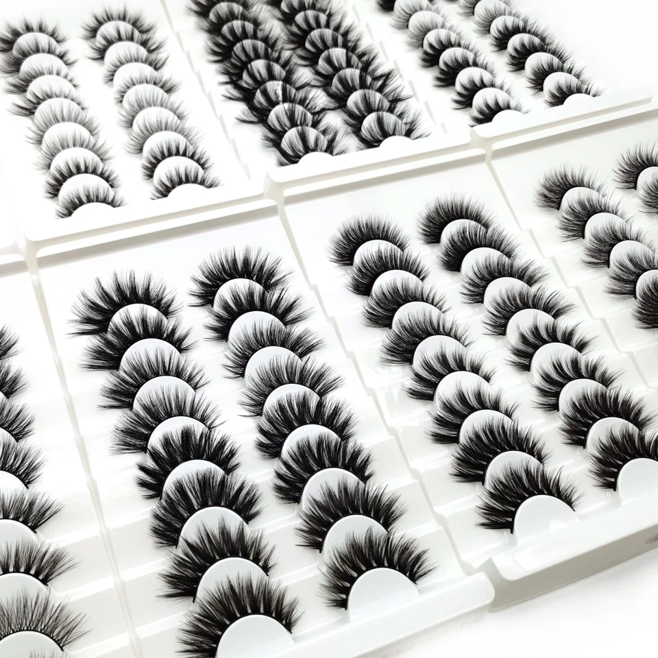 

Wispy mink Lashes Natural 3D False Eyelashes 8 Pairs Faux Mink lashes Bulk Volume Fluffy Soft Mixed Styles Eyelash Girlglee Lash