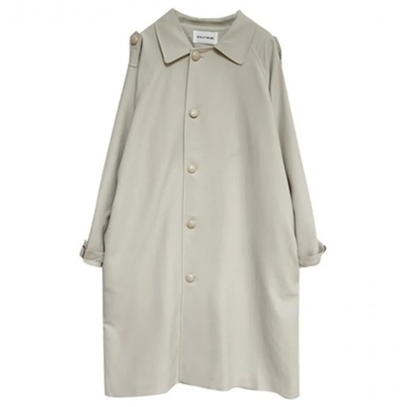 

Однобортная Женская ветровка, новинка, весна-осень, Женский тренчкот, свободная женская верхняя одежда большого размера, женское длинное пальто