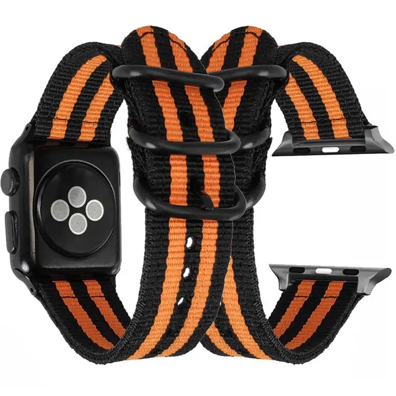 

Nylon Strap for Apple watch band 44mm 40mm 42mm 38mm smartwatch wristband belt sport loop bracelet iWatch series 3 4 5 se 6 band