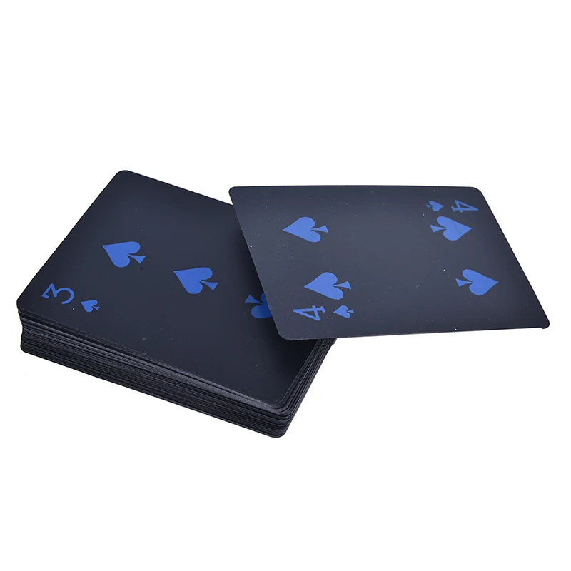 Водонепроницаемые ПВХ пластиковые игровые карты покерные чисто черные