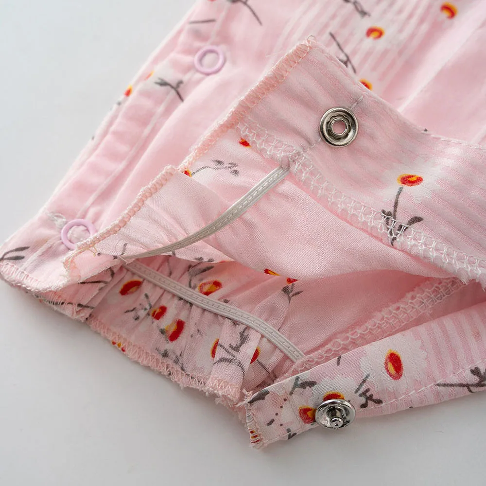 

Newborn Summer Clothes Baby Girl Pure Cotton Small Floral Jumpsuit Girls Short-Sleeved Cheongsam Romper
