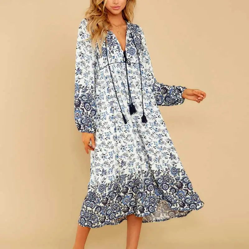 Богемный Вдохновленный розового цвета в стиле бохо платье из искусственного