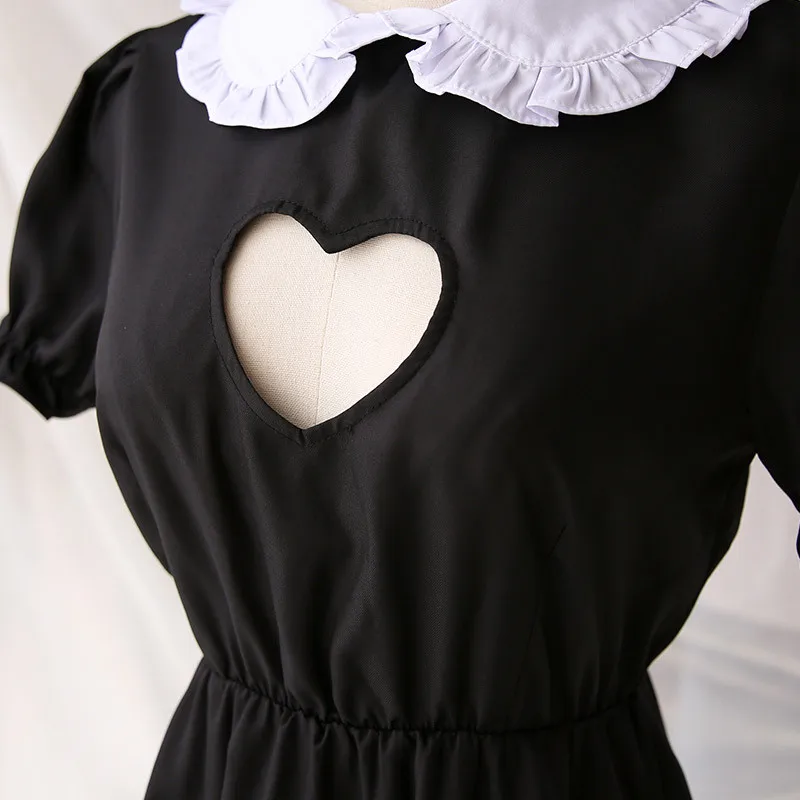 

Sexy Bust Open Sweet Black Cafe Maid Dress Anime Cosplay Cute Lolita Dress Maid Costume Women Restaurant Waiter Uniform