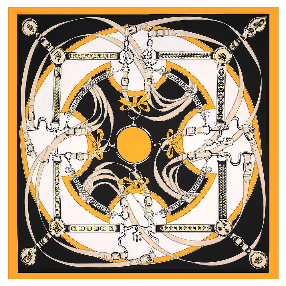 2021 роскошный фирменный шарф на ремне большой квадратный 100% саржевый шелковый