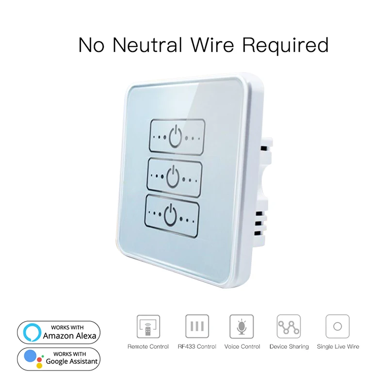 ZIGBEE WiFi умный настенный выключатель без нейтральной проволоки беспроводной пульт