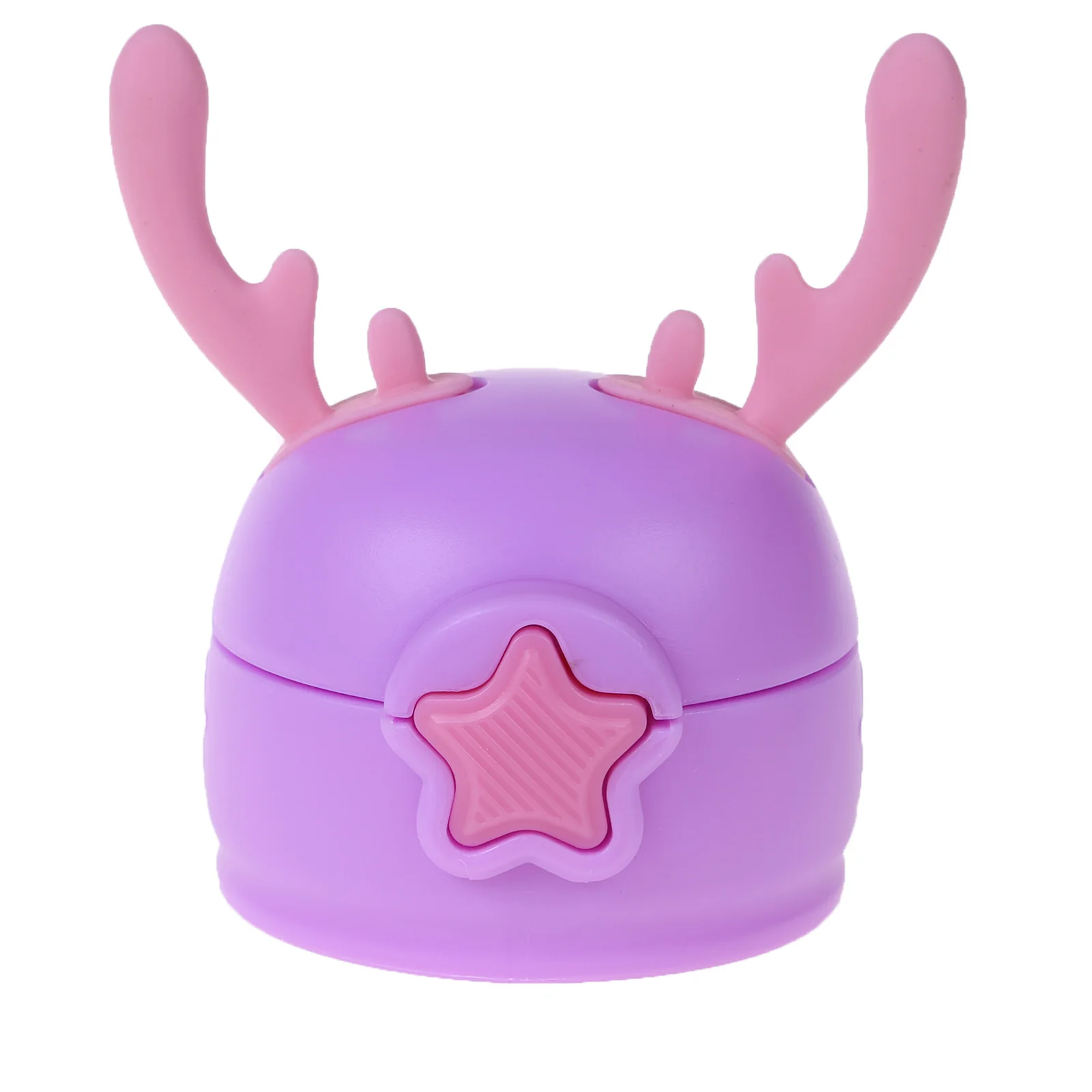 Kids Water Bottle Stopper Cover Cute Cartoon Antlers Straw Lid Reusable Leak Proof Plastic Cap with for Baby Drinking Cups | Дом и сад