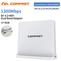 1300mbps gigabit bluetooth comptible network card box wifi send receive bt4 2 for computer btmusic receiver1 2m cable
