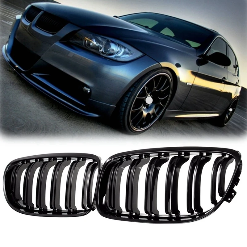 

AL21 -1 Pair Car Front Grille Gloss Black Inlet Grille for BMW E90 LCI 3-Series Sedan/Wagon 2009 - 2011