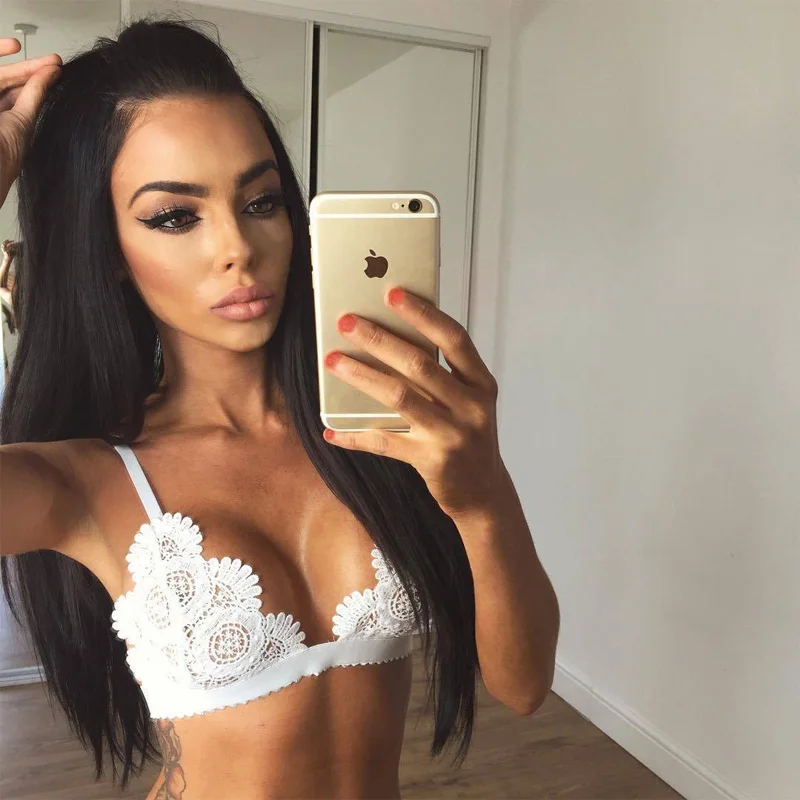 Женский хлопковый кружевной бюстгальтер с цветочным принтом модный пуш ап