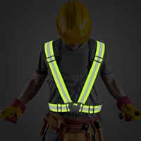 bike safe reflective vest highlight reflective straps night running clothing vest adjustable safety vest elastic band uniforms