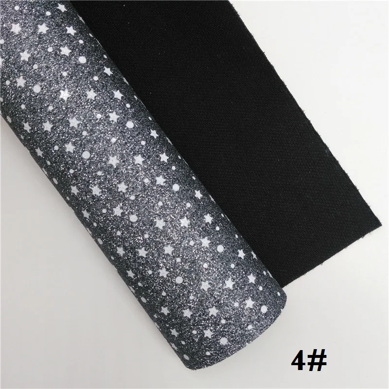4 Glitterwishcome 21X29 см A4 Размер звезды блеск с принтом ткани, блестящие кожаные листы, кожа ткань винил для бантов, GM485A - Цвет: 4