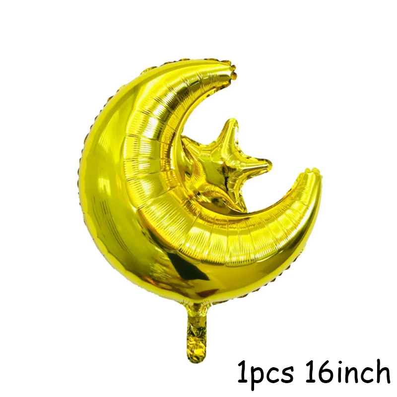 1pcs 16inch Золото Рамадан Карим украшения ИД Мубарак баннер и воздушные шары ИД Рамадан вечерние украшения Ид аль-Фитр Рамадан украшение Мубарак - Цвет: 1pcs 16inch