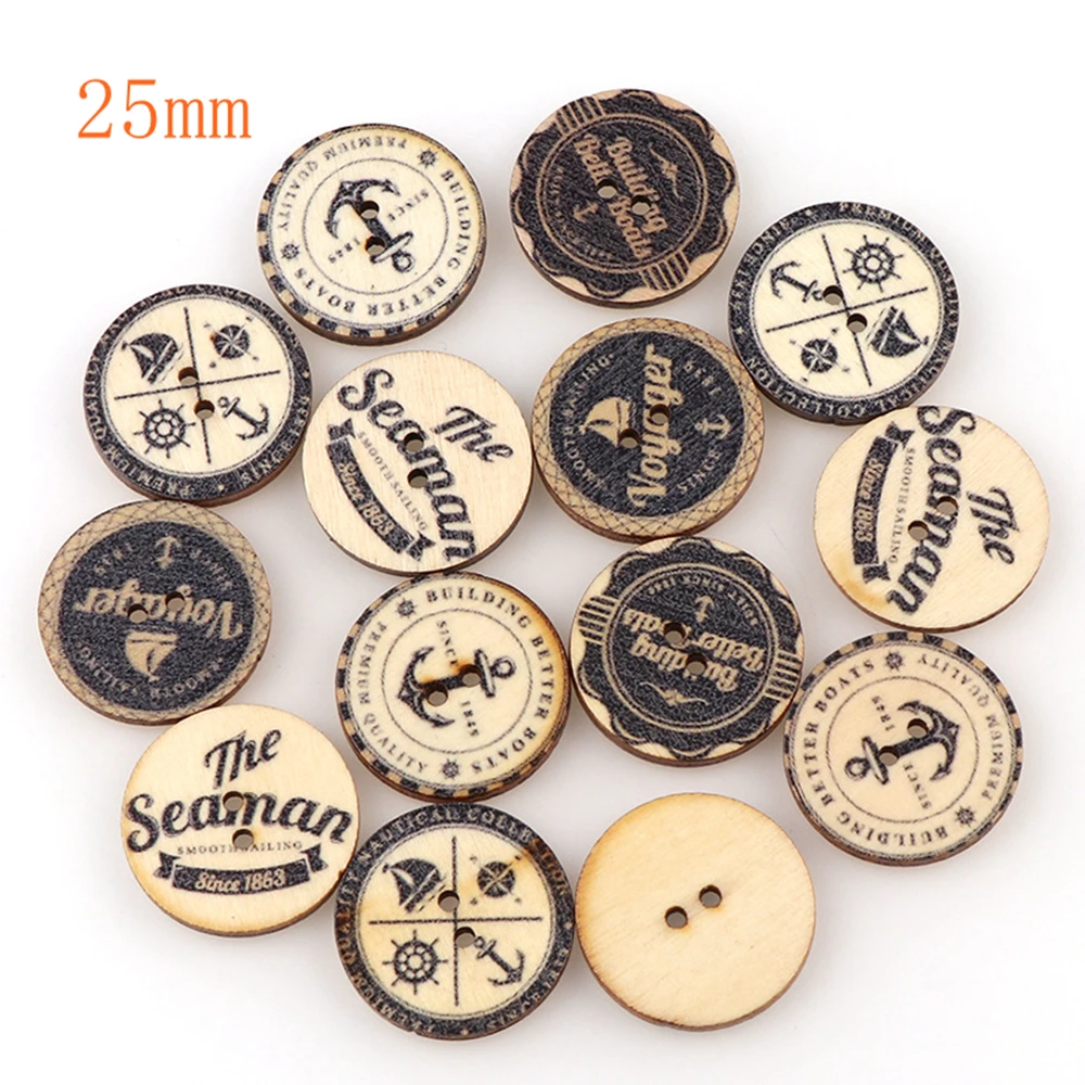 100 шт 20/25 мм круглые деревянные пуговицы винтажные классические Швейные