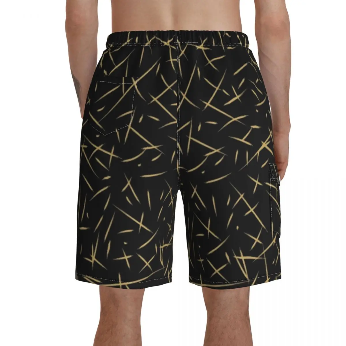 

Line Board Shorts Swimming Trunks Polyester Men Bathing Funny Swim Trunks