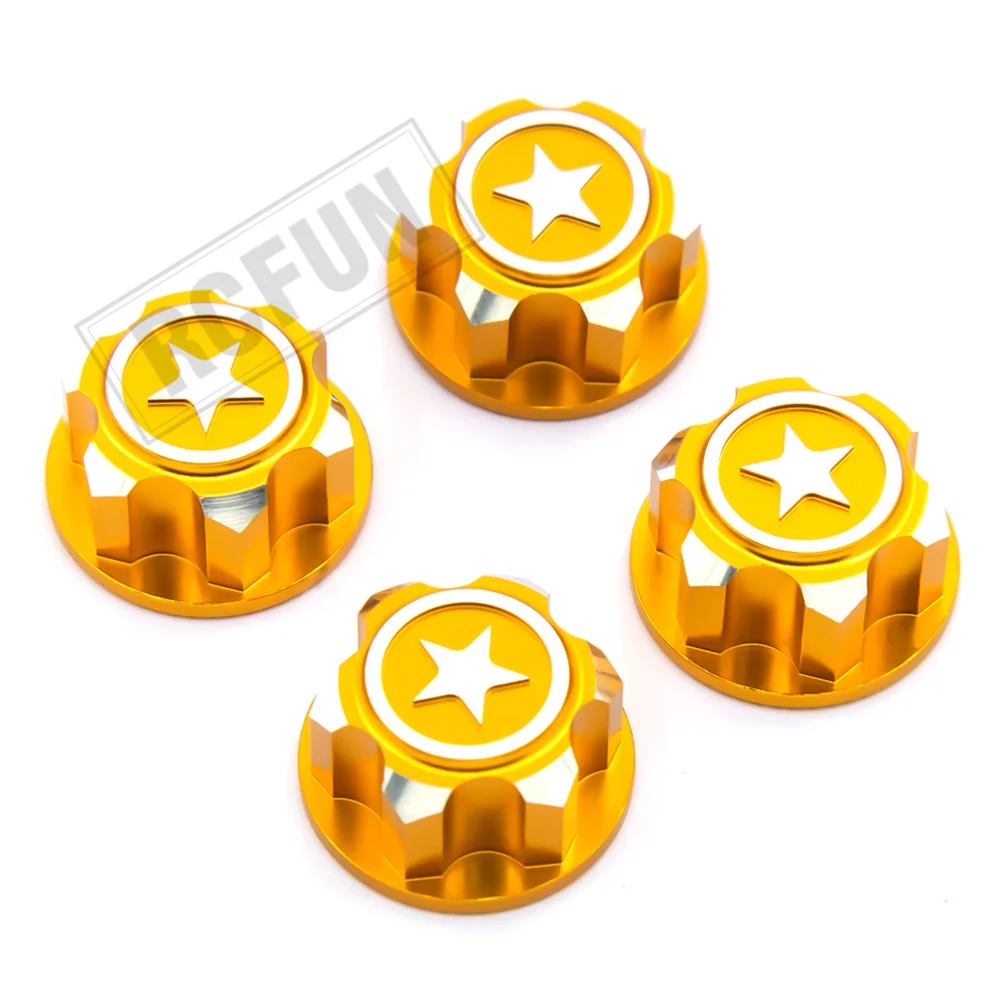 

4pcs Non-slip nut thread distance 17mm Dustproof non-slip nut for 1/8 Buggy 17mm Hub Cap X-Maxx/Summit 4 Packs Big S Big E Big X