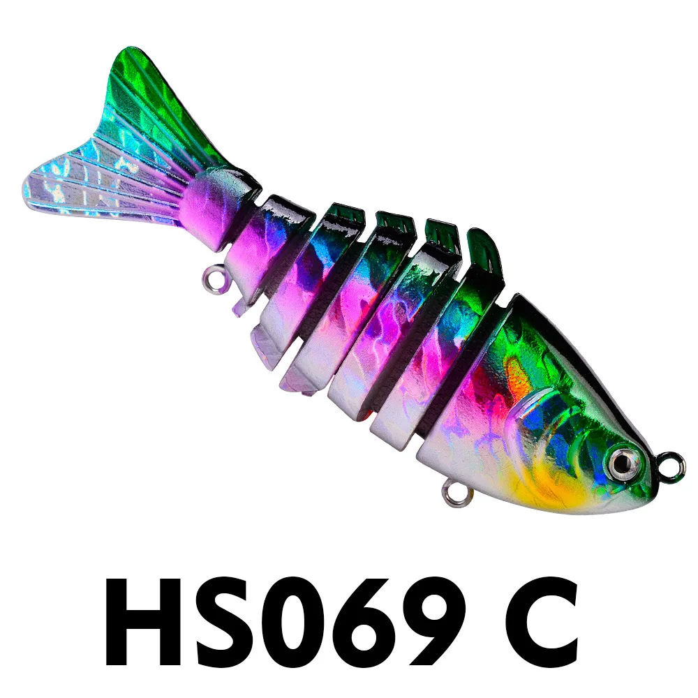 

9.5cm 15g Knotty Lure Fishing Bait with Hook Fish Lures Fake Bait Freshwater Hard 7 Sections Colorful Sea Fishing Lures 2021
