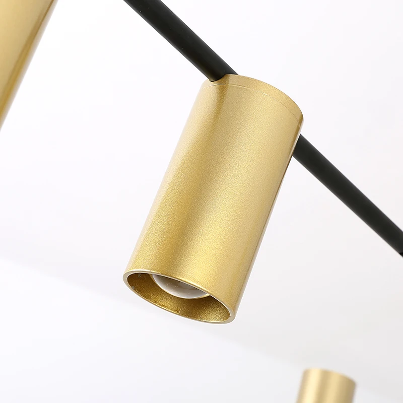 

Creative Art Decor Line Geometry Golden Black Bar Chandelier wrought iron chandelier Post-modern decorative lustre Hanglamp
