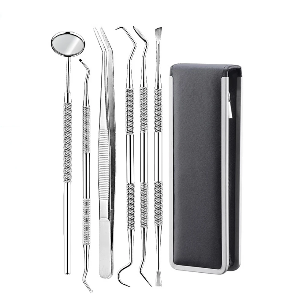 6 шт./компл. стоматологическое зеркало Нержавеющая сталь стоматолог