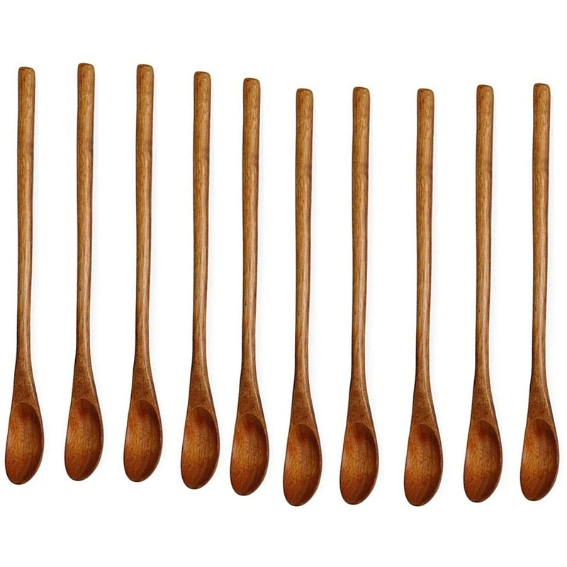 

Длинная Деревянная Ручка Ложки для смешивания для Кофе Чай мешалка для меда, ложки для смешивания помешивая Кофе суп льда Чай для Пособия по...
