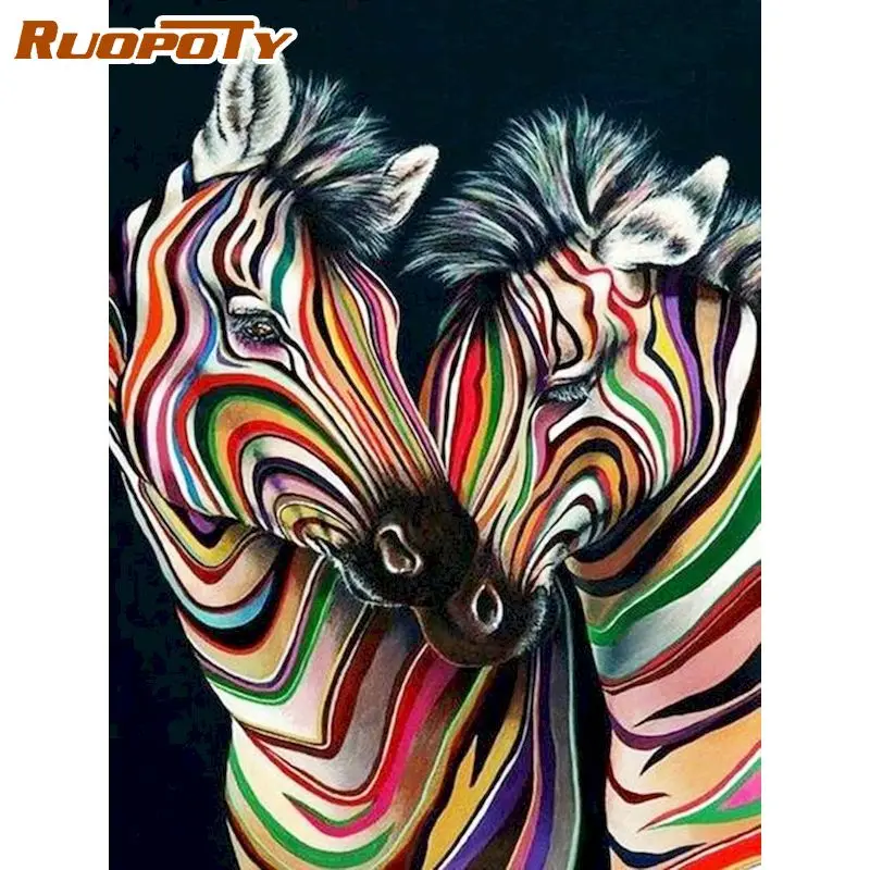 

RUOPOTY 5D Diamond Painting Full Square/Round Drill Animals Diamond Embroidery Paintings zebra Cross Stitch Home Decor