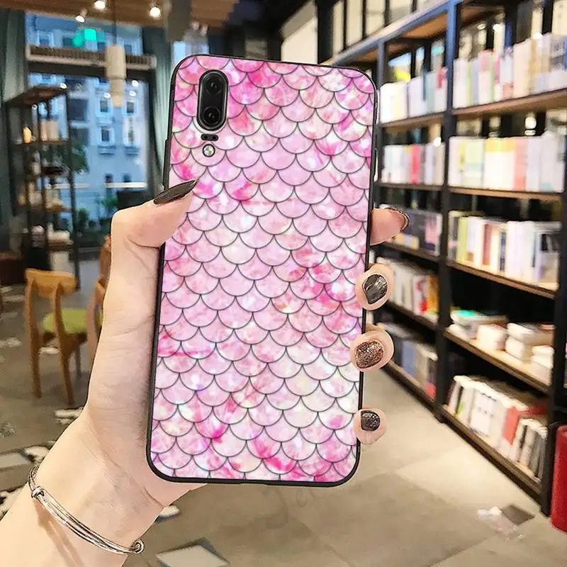 

Mermaid Fish golden giltter pattern luxury design Phone Case funda For Huawei honor Mate P 10 20 30 40 Pro 10i 9 10 20 8 x Lite