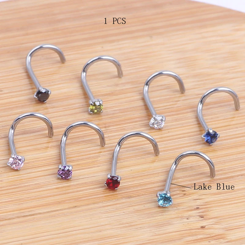 Кольцо для пирсинга и губ из нержавеющей стали с фианитом|Украшения тела| |