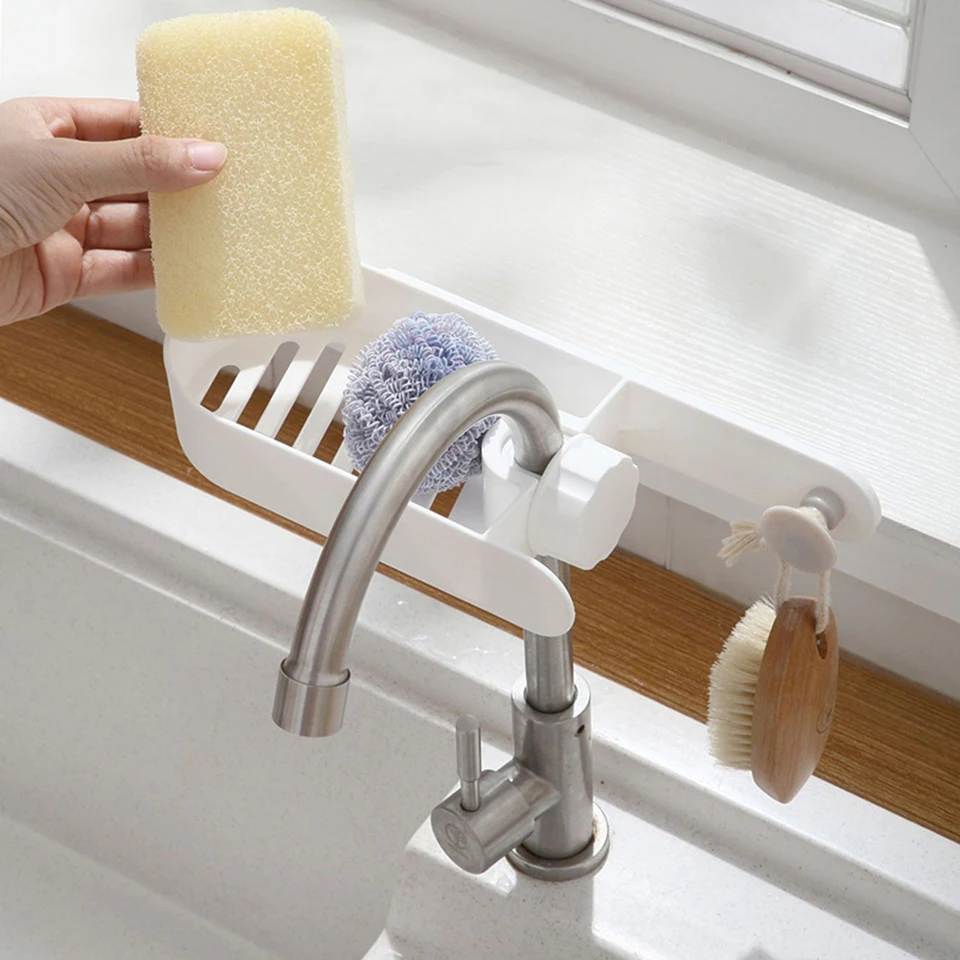 

Towel Sponge Storage Rack Kitchen Soap Rag Drain Rack Multi-Function Dish Cloth Hanging Rack