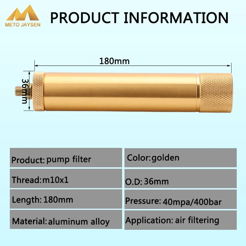 High Pressure Hand Pump Filter 180mm Long 40MPA M10x1 PCP Paintball Airforce Water-Oil Separator Air Filtering 8mm Quick Connect | Спорт и