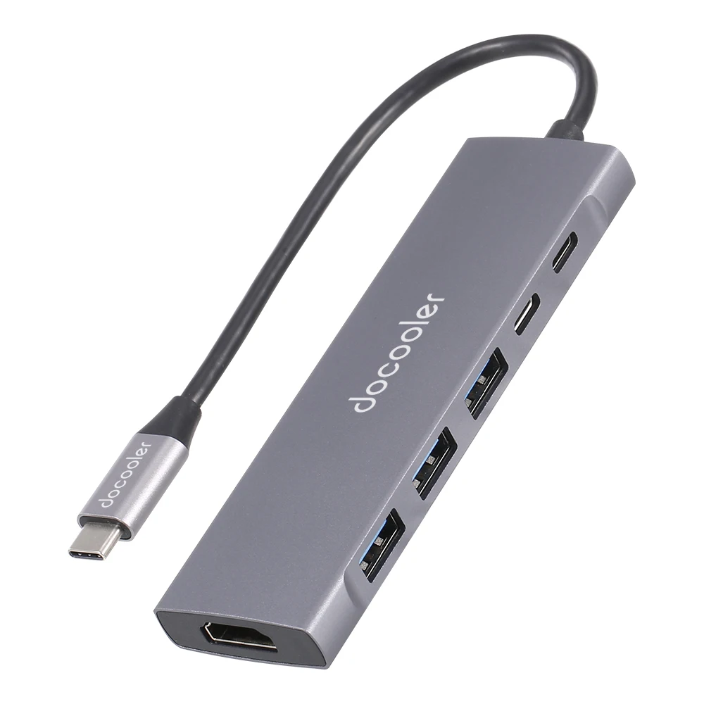 

Многофункциональный адаптер docooler 6-в-1 из алюминиевого сплава с разъемом Type-C на USB 3,0