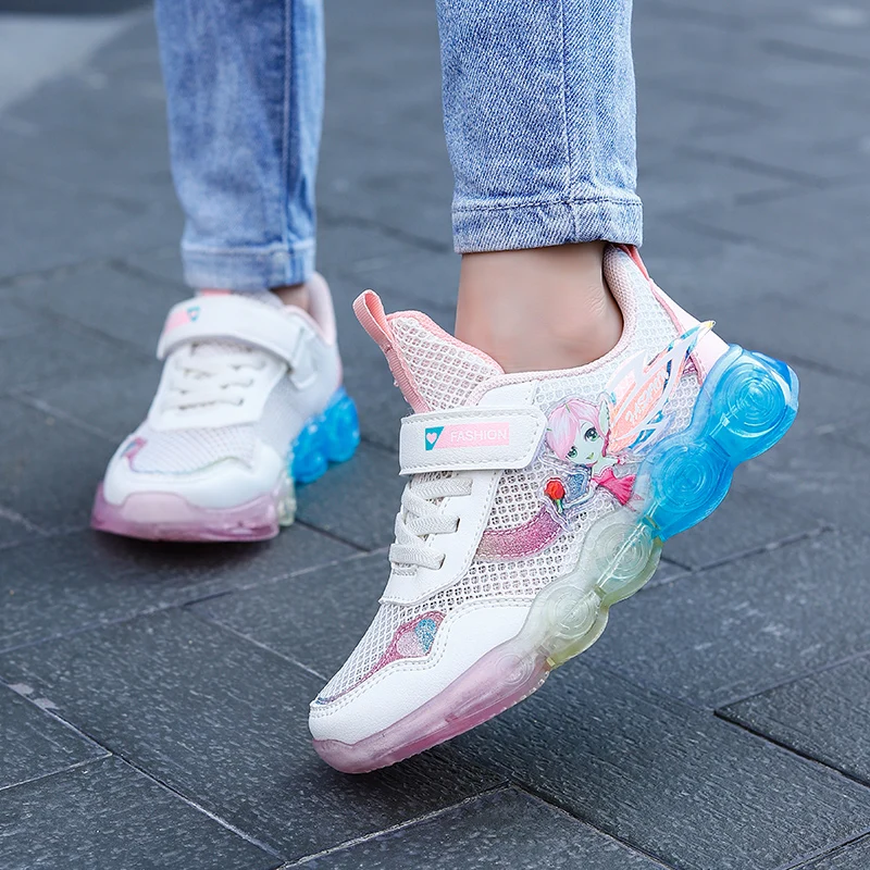 

Kids Sneakers Breathable Children Shoes Cute Cartoon Girls Shoes Soft Sneakers Basket Enfant Outdoor Jelly Shoes Walking Flats