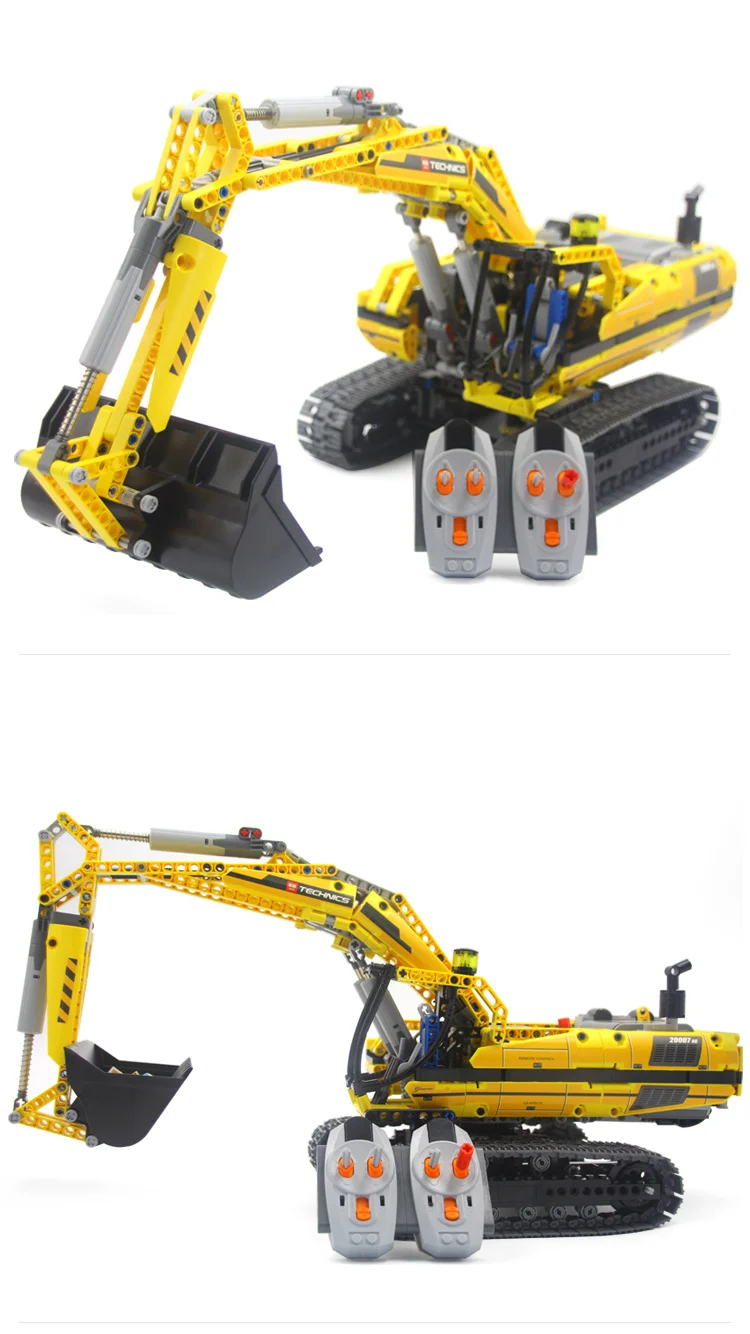 20007 Technic моторизованный экскаватор строительные блоки электродвигатели силовые функции кирпичи игрушки подарок Technic 8043
