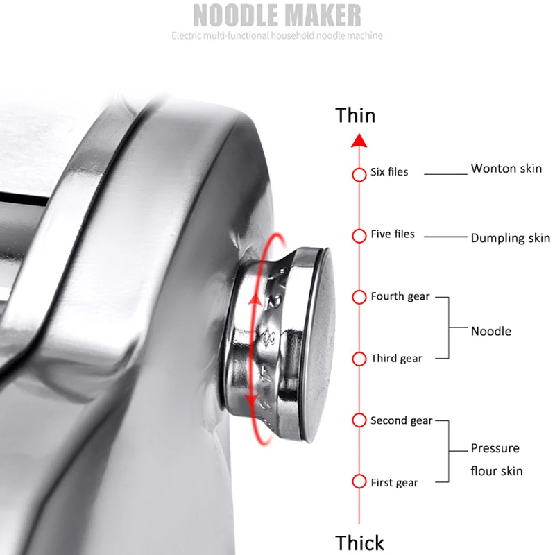 

CN Pressing flour machine home electric noodle automatic pasta machine stainless steel noodle cutting dumpling skin machine