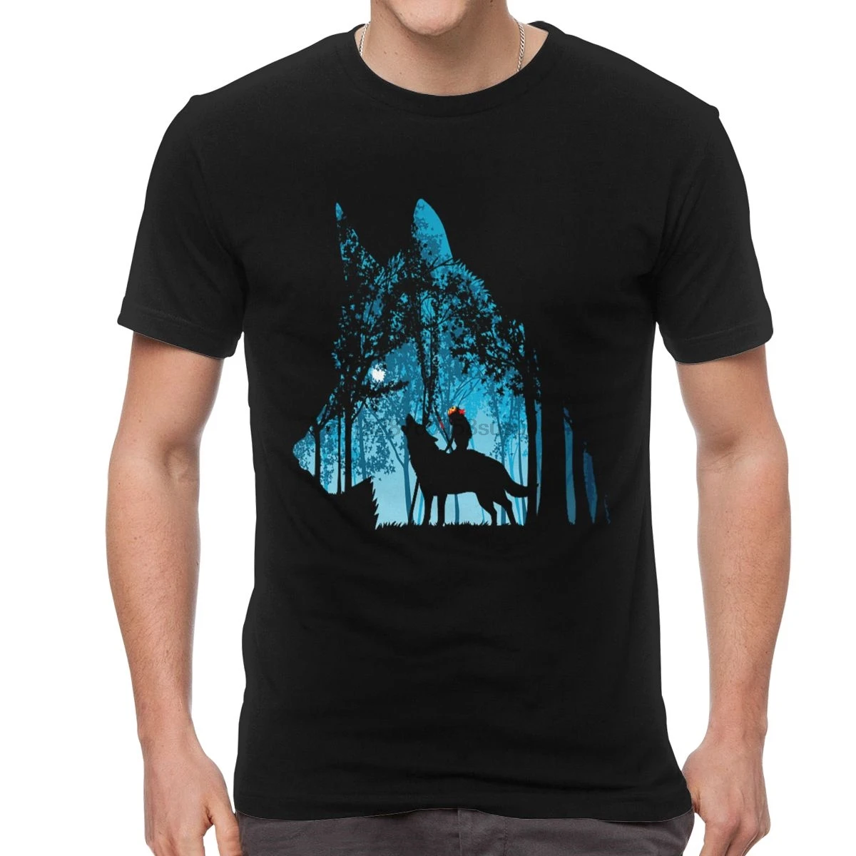 Mononoke Hime футболка классический дизайн хлопковая мужская короткий рукав круглый