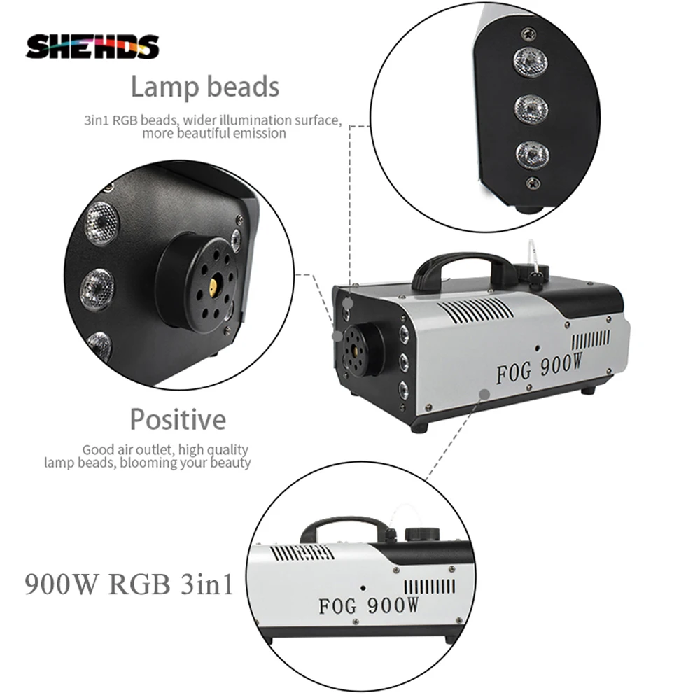 Дымовая машина SHEHDS 1500 Вт DMX RGB-подсветка беспроводной пульт дистанционного