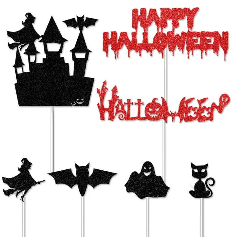 

Halloween Bloods Castal Cake Toppers Evil Pumpkin Horro Bat Witch Ghost Party