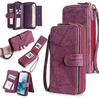 zipper wallet pu leather multifunction handbag phone case for iphone 6 6s 7 8 plus x xs xr xsmax 11 11pro 11promax 12 12promax