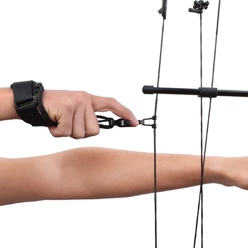 

2021 New Outdoor Black Color Archery Caliper Release Aid Compound Bow Strap Shooting Pro Arrow Trigger Wristband Archery Bow