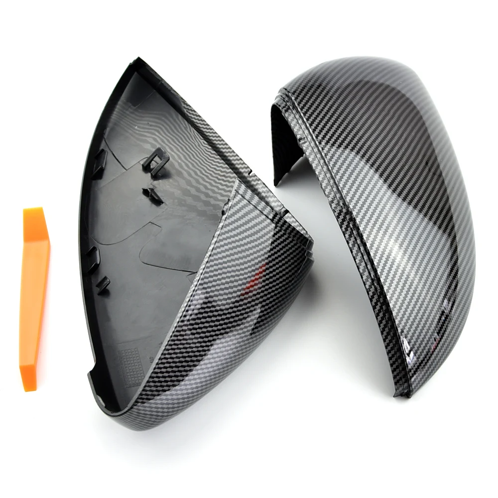 

For VW Golf MK7 Golf 7 GTI TSI 2014 2015 2016 17 2018 Front Left Right black Rearview Side Wing Mirror Cap Cover