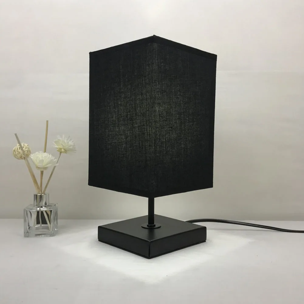 Квадратная Форма подарки настольная лампа для спальни абажур винтажная простая